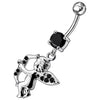 Radiant Angel Silver Belly Ring with Jeweled Fancy Design - Trendy & Stylish!