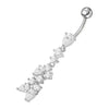 Trendy Multi-Stone Curved Belly Ring – Stylish Surgical Steel Accessory