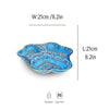 Charming Christmas Gift: 3-in-1 Ceramic Snack & Dip Bowl in Elegant Blue