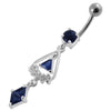 Trendy Triangled Jewel Belly Ring - Stylish 316L Surgical Steel Accessory