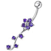 Elegant Silver Flower Belly Ring - Sterling Chic & Trendy Body Jewelry