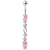 Sparkling Candy Jeweled Belly Ring - Dazzle with 925 Silver & Zirconia!