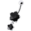 Trendy Sterling Silver Floral Belly Ring with Surgical Steel Bar – Shop Now!