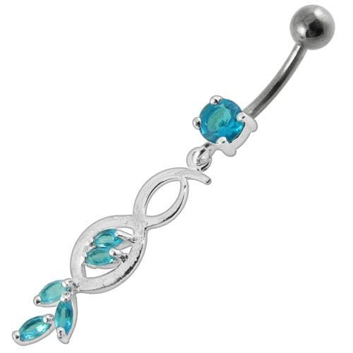 Trendy Multi-Stone Jeweled Dangling Belly Ring - Stylish & Chic!