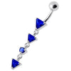 Trendy Jeweled Dangling Curved Belly Ring - Sparkle in Style!