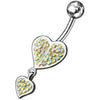 Trendy Silver Heart Belly Ring: Dazzling Dangling Design for Stylish Shoppers