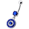 Trendy Jeweled Belly Ring: Multi-Stone Dangle with Surgical Steel Elegance