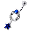 Trendy White Star-Dangle Jeweled Belly Ring - Elevate Your Style!