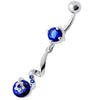 Sparkling Star Belly Ring: 316L Steel & Sterling Silver with Zirconia Charm