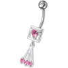 Stunning Jeweled Belly Ring - 316L Surgical Steel & Sterling Silver Charm