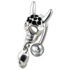 Trendy Jeweled Skull Belly Ring - Stylish 14g & Sterling Silver Charm