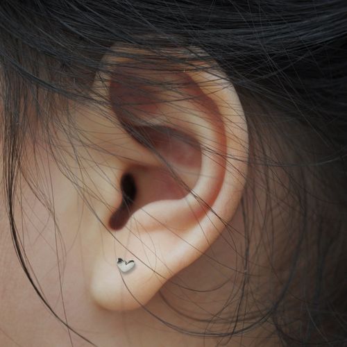 Charming Little Heart Silver Stud Earrings for Your Little Princess