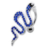 Trendy Multi Jeweled Snake Belly Ring - Dazzling 925 Sterling Silver Charm