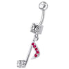 Trendy Jeweled Silver Navel Belly Ring – Stylish Body Jewelry for You!