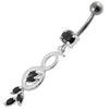 Trendy Multi-Stone Jeweled Dangling Belly Ring - Stylish & Chic!