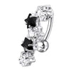 5-Star Elegance: Jeweled Dangling Belly Ring - A Touch of Glam