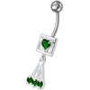 Stunning Jeweled Belly Ring - 316L Surgical Steel & Sterling Silver Charm