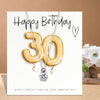 30th Birthday Bliss: Gold Balloon Gift Hamper with Necklace, Candle & Chocolates