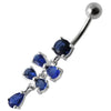 Chic Silver Jeweled Belly Ring - Dazzling Dangling Design for Trendy Shoppers!