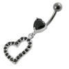 Trendy Jeweled Heart Loop Belly Ring - Stylish Sterling Silver & Steel!