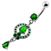 Elegant Jeweled Navel Belly Ring - 925 Silver & Cubic Zirconia Charm