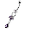 Stunning Jeweled Navel Belly Ring - 316L Steel & Sterling Silver Elegance!