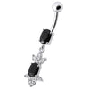 Trendy Jeweled 316L Surgical Steel Belly Ring - Dazzle Your Style!