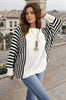 Cozy Reyna Striped Batwing Knit Jumper - Trendy & Comfortable Style!