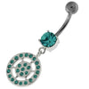 Sparkling Sterling Silver Jeweled Belly Ring ? Trendy and Chic!