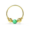 Enchanting Opal Leaf Hoop Nose Ring in 14ct Yellow Gold - Trendsetting Elegance!