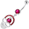 Enchanted Jeweled Skull Belly Ring: 925 Silver & Sparkling Zirconia