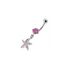 Trendy Jeweled Silver Star Belly Ring - Surgical Steel & Sterling Charm!