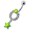 Trendy White Star-Dangle Jeweled Belly Ring - Elevate Your Style!