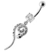 Sparkling Snake Belly Ring: Stunning 14g Surgical Steel & Sterling Silver Charm