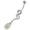 Trendy Pearl-Infused Silver Dangling Belly Ring for Fashion-Forward Shoppers