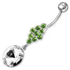 Trendy 316L Surgical Steel Belly Ring with Elegant Zirconia Charm