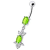 Trendy Jeweled 316L Surgical Steel Belly Ring - Dazzle Your Style!