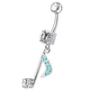 Trendy Jeweled Silver Navel Belly Ring – Stylish Body Jewelry for You!