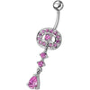 Elegant Vintage Indian Jeweled Silver Belly Ring - Surgical Steel Charm