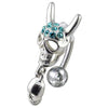 Trendy Jeweled Skull Belly Ring - Stylish 14g & Sterling Silver Charm