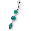 Stunning Jeweled Belly Ring - 14g Surgical Steel & Sterling Silver Charm