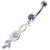 Trendy Multi-Stone Jeweled Dangling Belly Ring - Stylish & Chic!