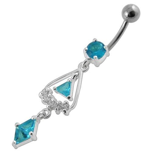 Trendy Triangled Jewel Belly Ring - Stylish 316L Surgical Steel Accessory