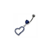 Trendy Jeweled Heart Loop Belly Ring - Stylish Sterling Silver & Steel!