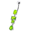 Trendy Curved Belly Ring: Fancy Studded Dangling Body Jewelry for Shoppers!