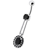 Elegant Sterling Silver Belly Ring - Royal Design & Surgical Steel Gem!