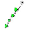 Trendy Jeweled Dangling Curved Belly Ring - Sparkle in Style!