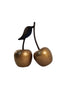 Elegant Gold Aluminium Cherry Ornament - Luxury Home Décor Piece (22.5cm)