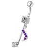 Trendy Jeweled Silver Navel Belly Ring – Stylish Body Jewelry for You!