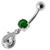 Stylish Sterling Silver CROSS Dangling Belly Ring - Trendy Body Jewelry